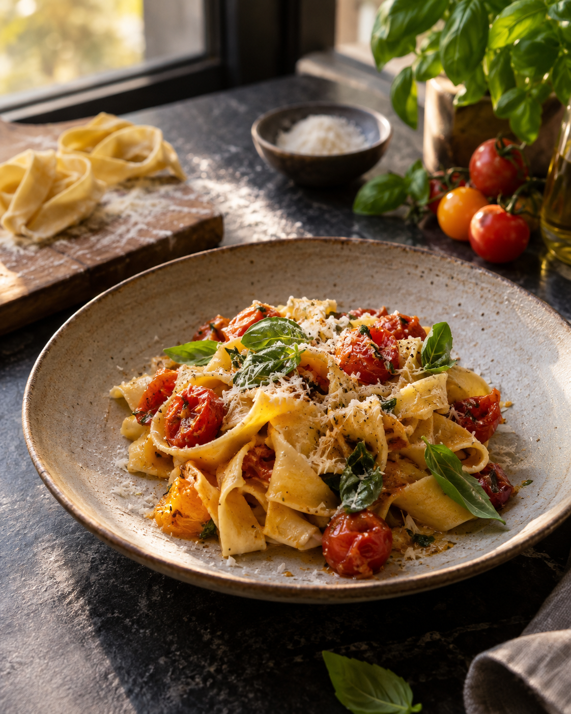 Frische Pasta als Teil der sizilianischen Küche